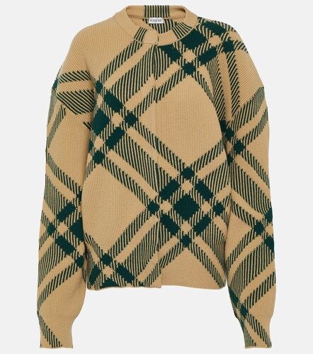 Cardigan Check en laine mélangée - Burberry - Modalova