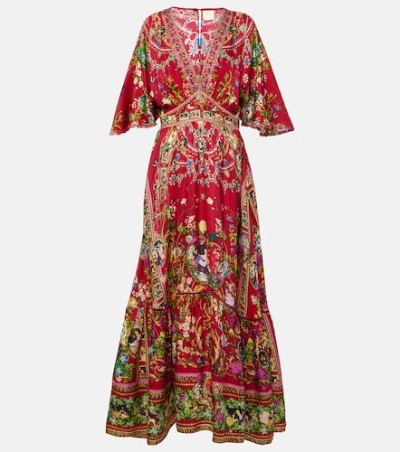 Robe longue en soie imprimée - Camilla - Modalova