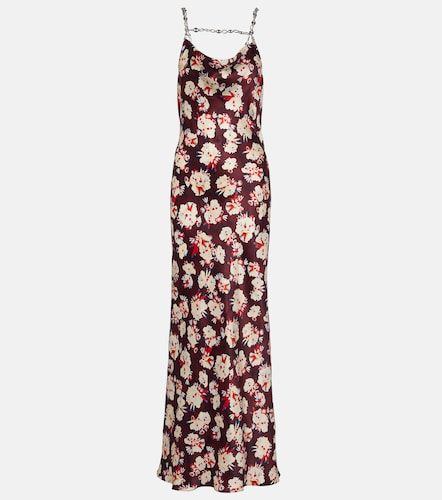 Robe longue en soie à fleurs - Rabanne - Modalova