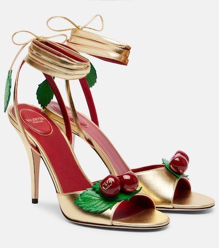 Sandales Cherryfic en cuir métallisé - Valentino Garavani - Modalova