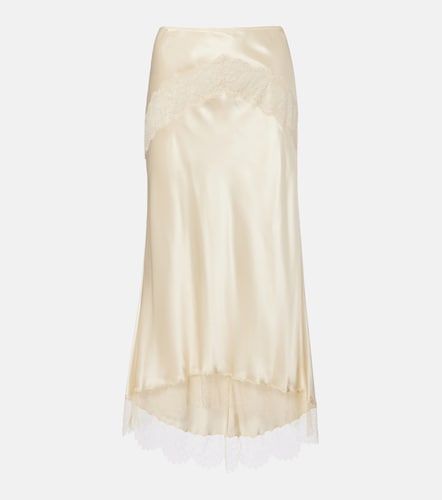 Jupe midi en satin de soie mélangée - Dolce&Gabbana - Modalova