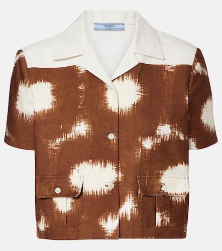Chemise raccourcie imprimée en coton - Prada - Modalova