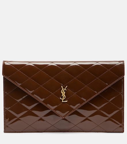 Pochette Paris en cuir verni matelassé - Saint Laurent - Modalova