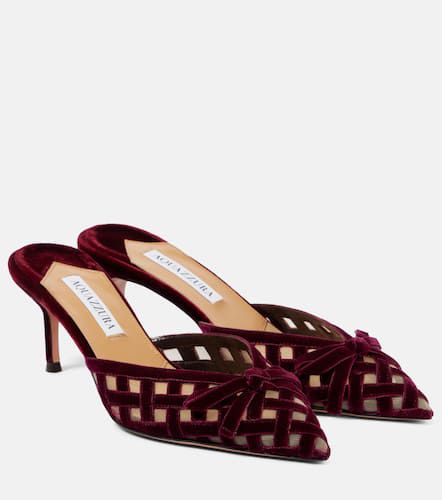 Mules Romance 65 en velours - Aquazzura - Modalova