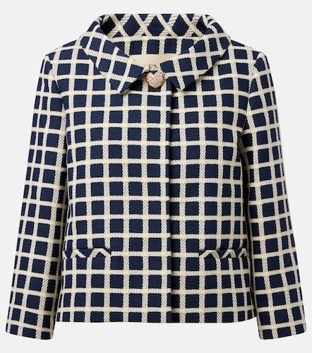 Veste en laine et coton mélangés à carreaux - Valentino - Modalova
