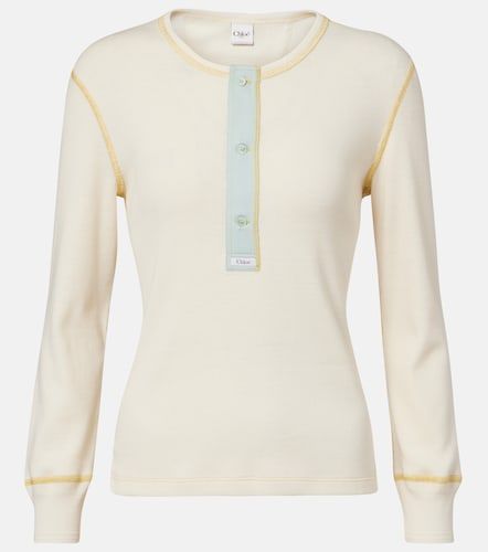 Chloé Top Henley en coton - Chloe - Modalova