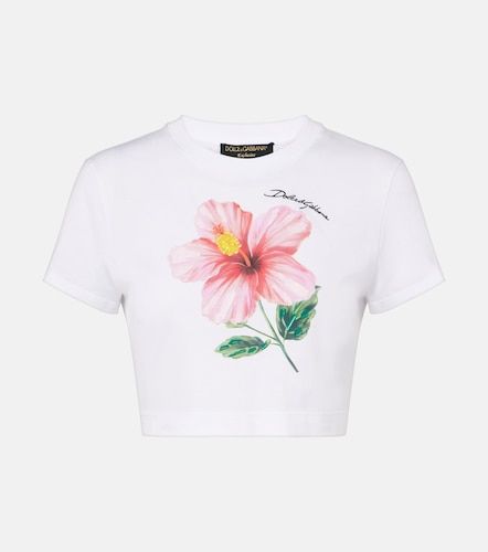 Top court en coton à imprimé - Dolce&Gabbana - Modalova