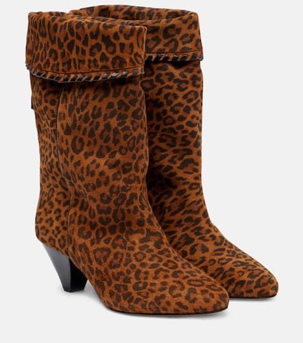 Bottines Dalby 55 en daim  motif lopard - Isabel Marant - Modalova