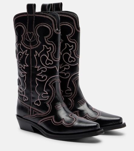 Bottes santiags Mid Shaft brodées - Ganni - Modalova