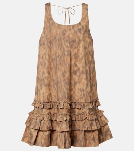 Robe en coton imprimée à volants - Ganni - Modalova