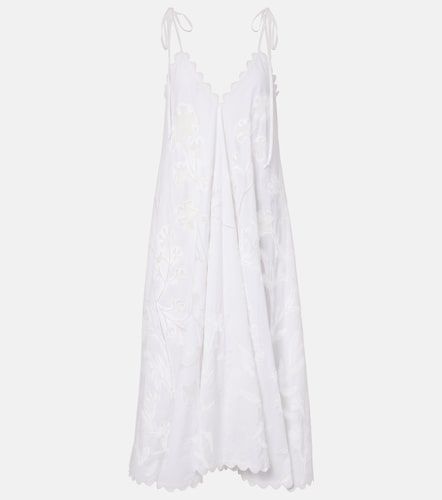 Robe festonnée en coton à broderie - Juliet Dunn - Modalova