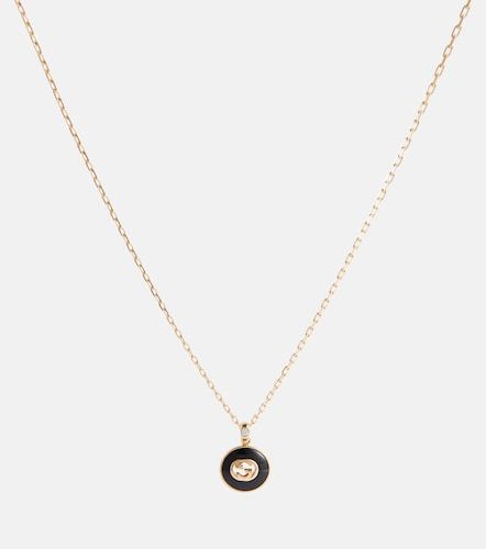 Collier Interlocking G en or 18 ct avec onyx et diamants - Gucci - Modalova