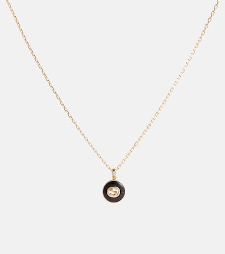 Collier Interlocking G en or 18 ct, onyx et diamant - Gucci - Modalova