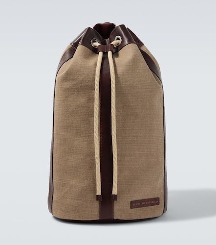 Sac à dos en toile et cuir - Brunello Cucinelli - Modalova