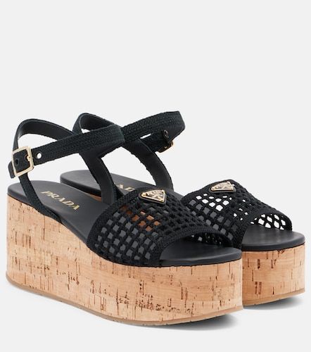 Sandales compensées en crochet - Prada - Modalova