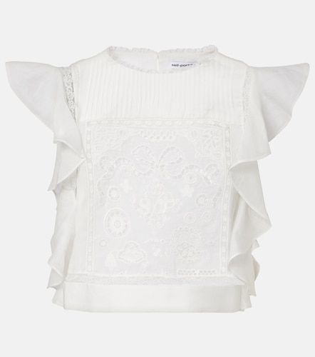 Top à broderie et volants - Self-Portrait - Modalova