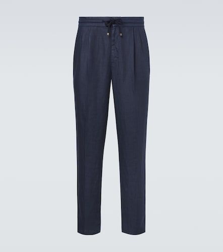 Pantalon en gabardine de lin - Brunello Cucinelli - Modalova
