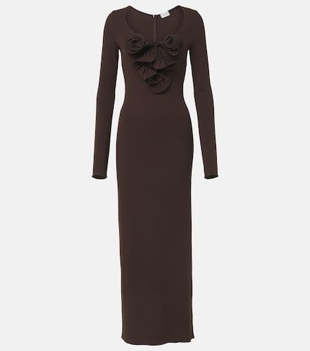 Robe longue en jersey à appliqués floraux - Magda Butrym - Modalova