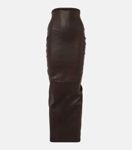 Jupe longue Dirt Pillar en cuir et coton - Rick Owens - Modalova