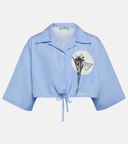 Chemise raccourcie en coton à fleurs - Prada - Modalova