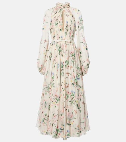 Robe midi en soie à fleurs - Giambattista Valli - Modalova