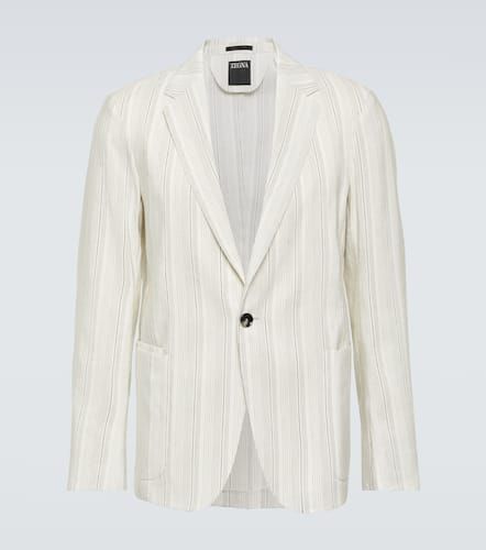 Zegna Blazer rayé en lin mélangé - Zegna - Modalova