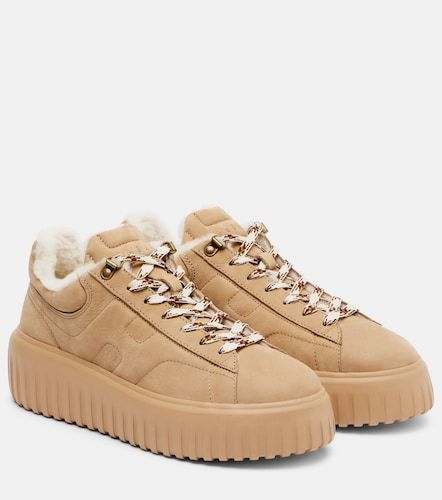 Baskets H-Stripes en daim et shearling - Hogan - Modalova