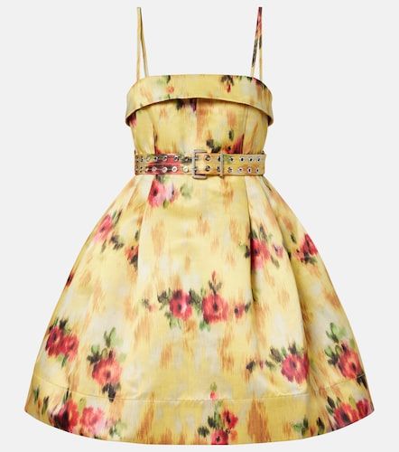 Robe plissée en satin imprimé - Ganni - Modalova