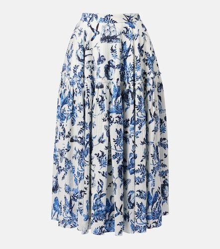 Jupe midi en jacquard à fleurs - Erdem - Modalova
