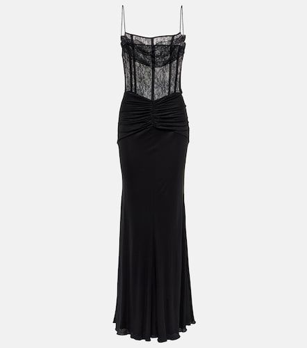 Robe longue en jersey laminé - Alessandra Rich - Modalova