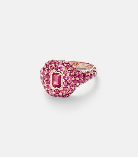 Bague auriculaire en or rose 18 ct et rubis - Shay Jewelry - Modalova