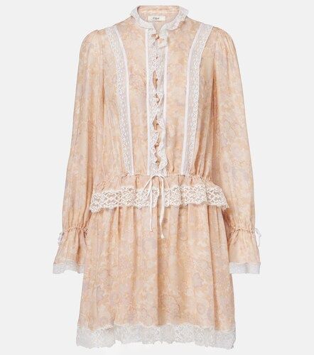 Chloé Robe en soie à fleurs et dentelle - Chloe - Modalova
