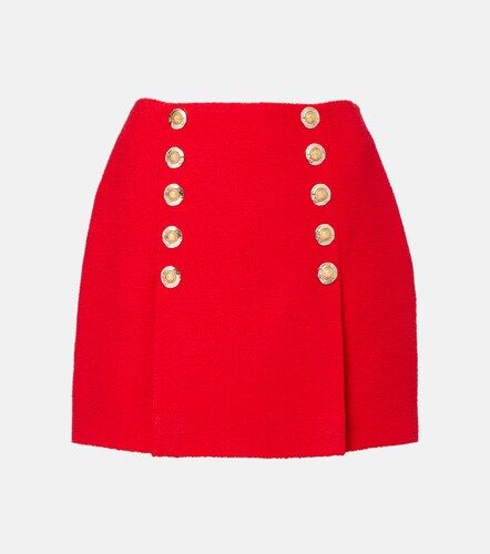 Mini-jupe en laine mélangée - Balmain - Modalova