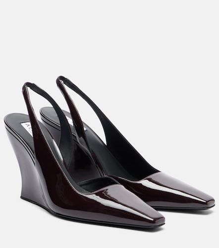 Alaïa Escarpins compensés slingback en cuir verni - Alaia - Modalova