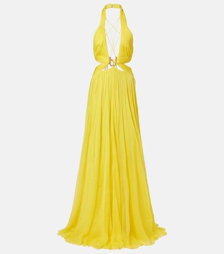 Robe longue en mousseline de soie - Roberto Cavalli - Modalova