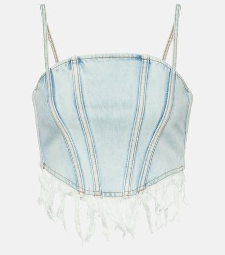 Bustier en denim distressed - Alessandra Rich - Modalova