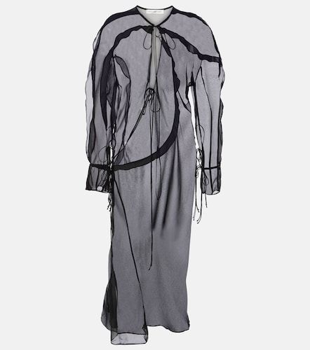 Robe midi en soie à volants - Christopher Esber - Modalova