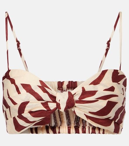 Brassière imprimée en lin - Johanna Ortiz - Modalova