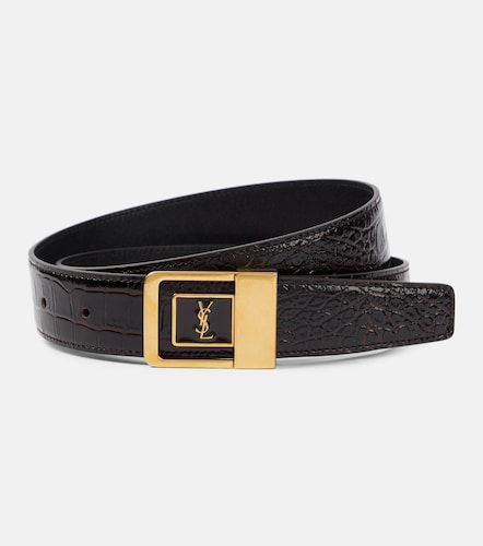 Ceinture 66 en cuir façon croco - Saint Laurent - Modalova
