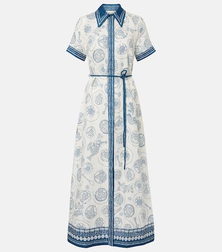 Alémais Robe chemise Lucky en lin imprimé à ceinture - Alemais - Modalova