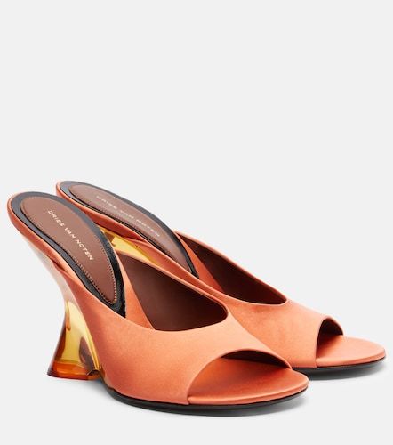 Mules compensées en satin - Dries Van Noten - Modalova