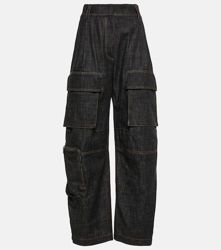 Pantalon cargo à taille haute en jean - Brunello Cucinelli - Modalova