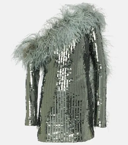 Robe Mini Garbo à sequins et plumes - Taller Marmo - Modalova