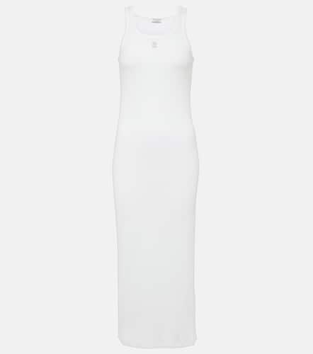 Robe midi brodée en coton à logo - Brunello Cucinelli - Modalova