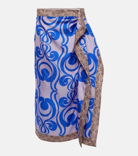 Jupe portefeuille en soie à imprimé - Dries Van Noten - Modalova