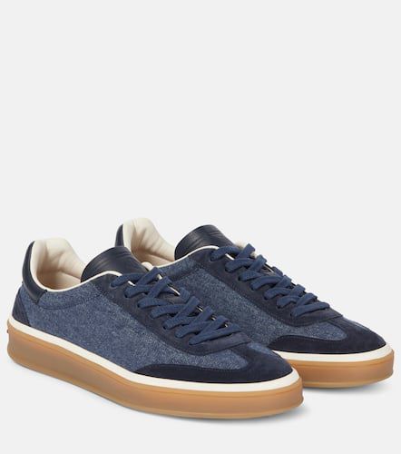 Baskets Tennis Walk en denim et daim - Loro Piana - Modalova