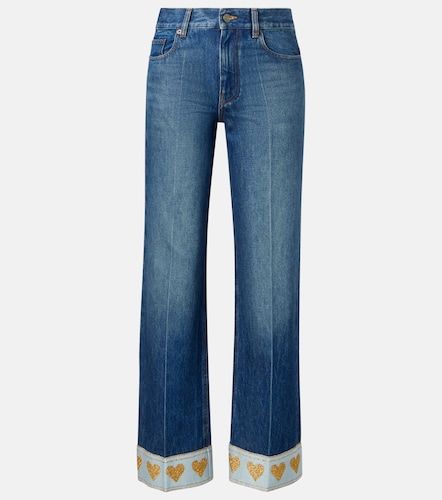 Jean droit à taille mi-haute à ornements - Valentino - Modalova