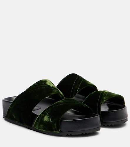 Mules en velours et cuir - Dries Van Noten - Modalova