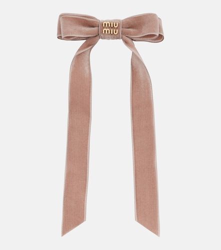Pince à cheveux en velours à logo - Miu Miu - Modalova