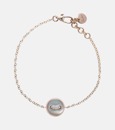 Bracelet Pom Pom Dot en rhodium plaqué or rose 18, nacre et diamants - Pomellato - Modalova